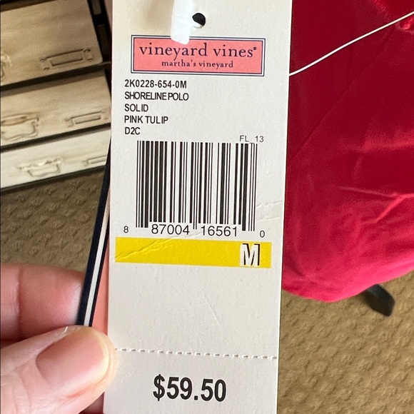 NEW NWT Vineyard Vines Pink & Green Sleeveless Polo Golf Shirt Top Sz M - Picture 8 of 8